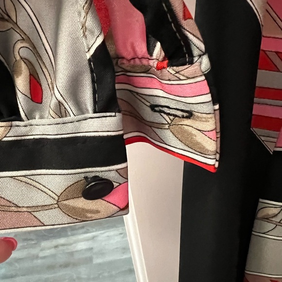 Vintage Lanvin Black and Pink Geometric Long Sleeve Dress size 14 EUC - Picture 3 of 9